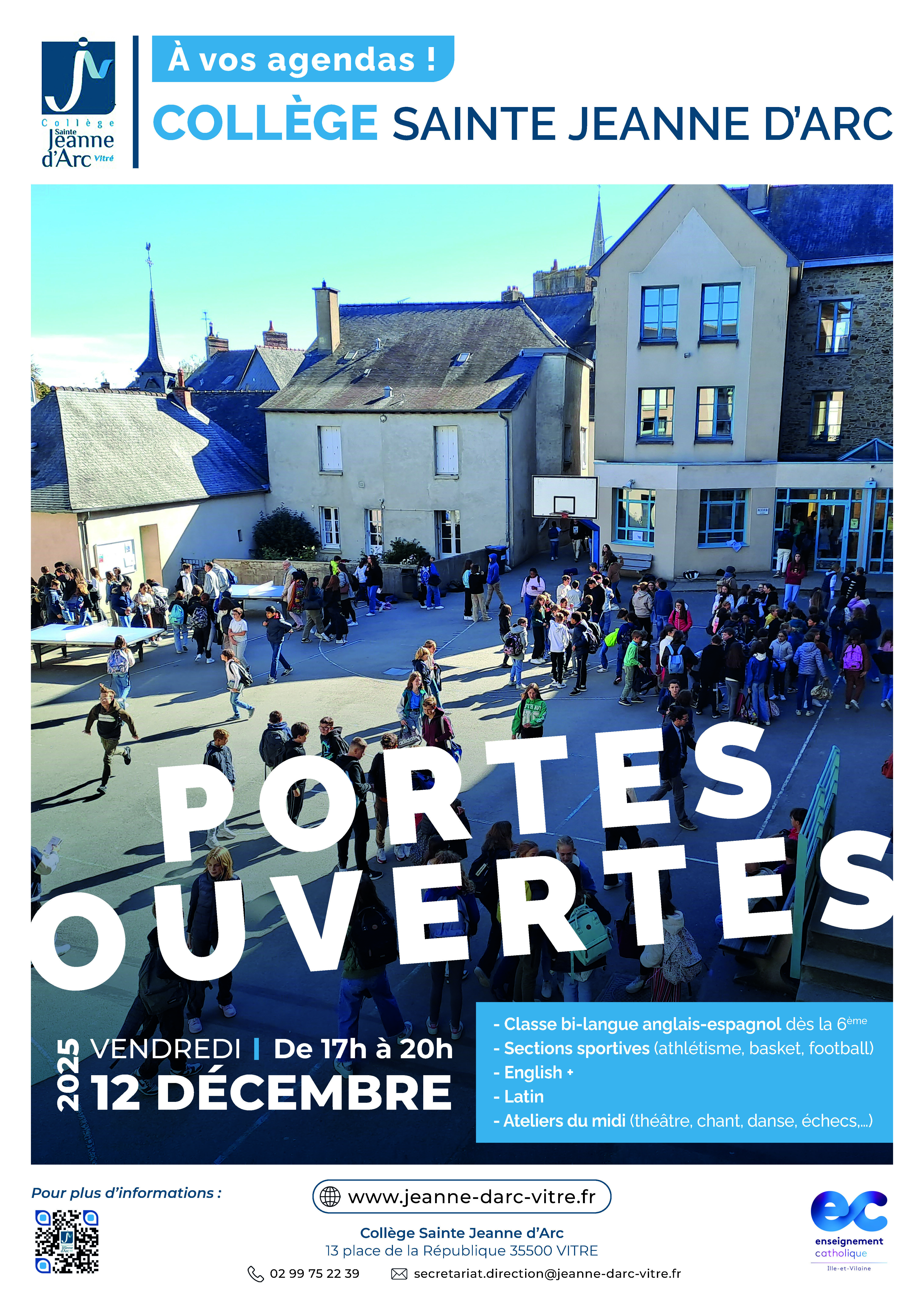 Final A3 - Affiche JPO COLLEGE VITRE JEANNE D'ARC 2025