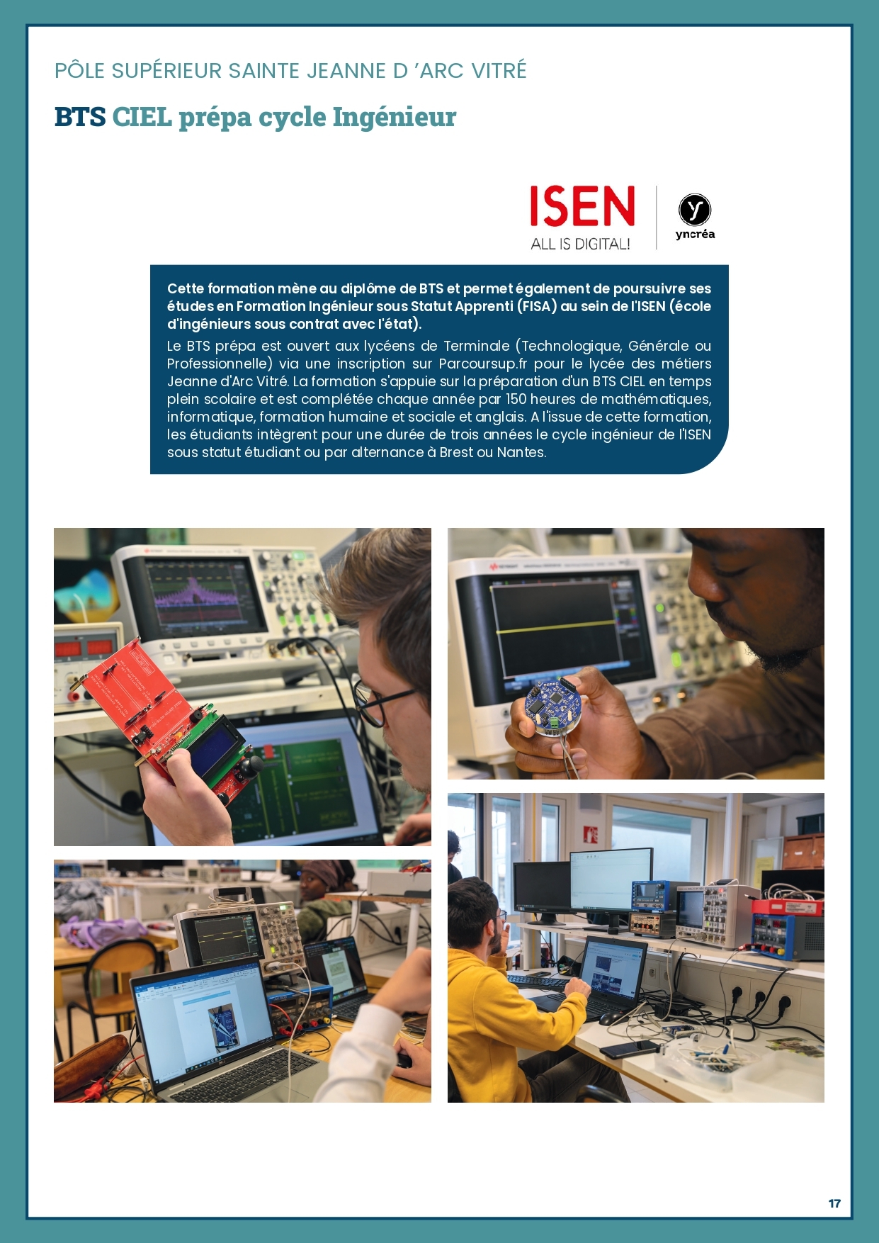 Formation BTS CIEL prépa cycle Ingénieur 2026