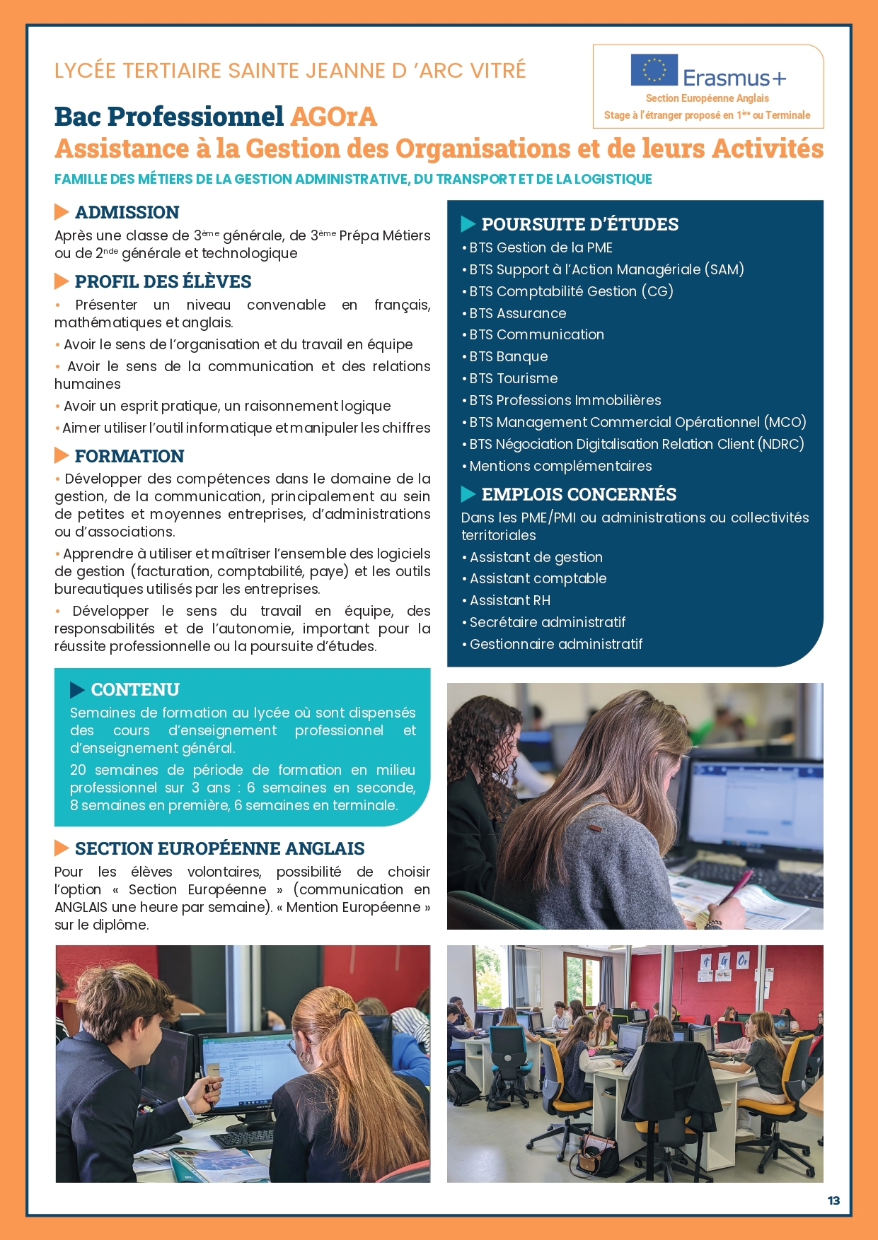 Formation Bac Pro AGORA 2026