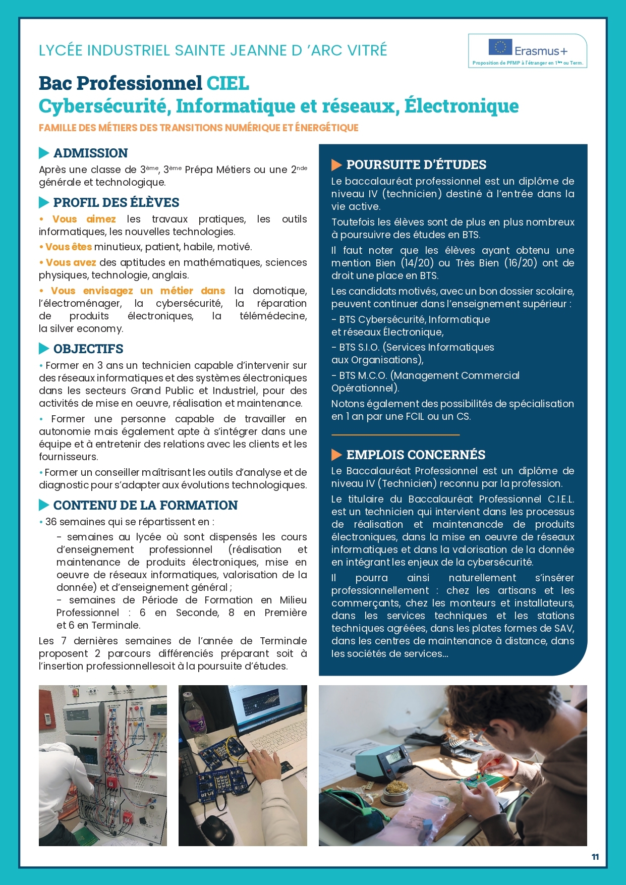 Formation Bac Pro CIEL 2026