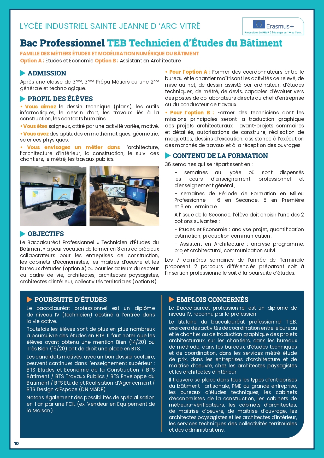 Formation Bac Pro TEB 2026